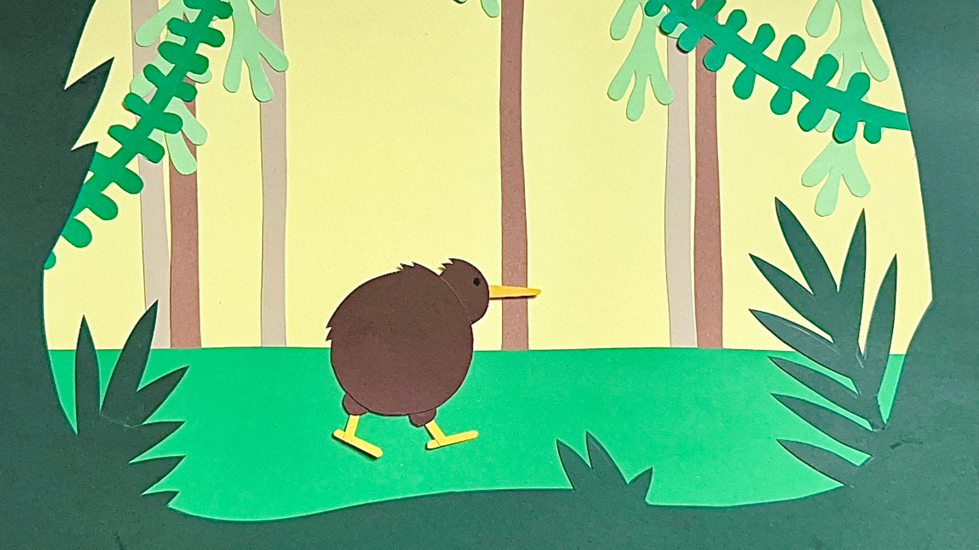 Scene made from paper