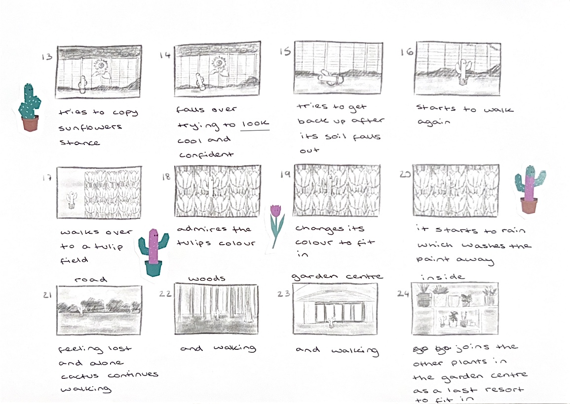 Storyboard for Cactus Story