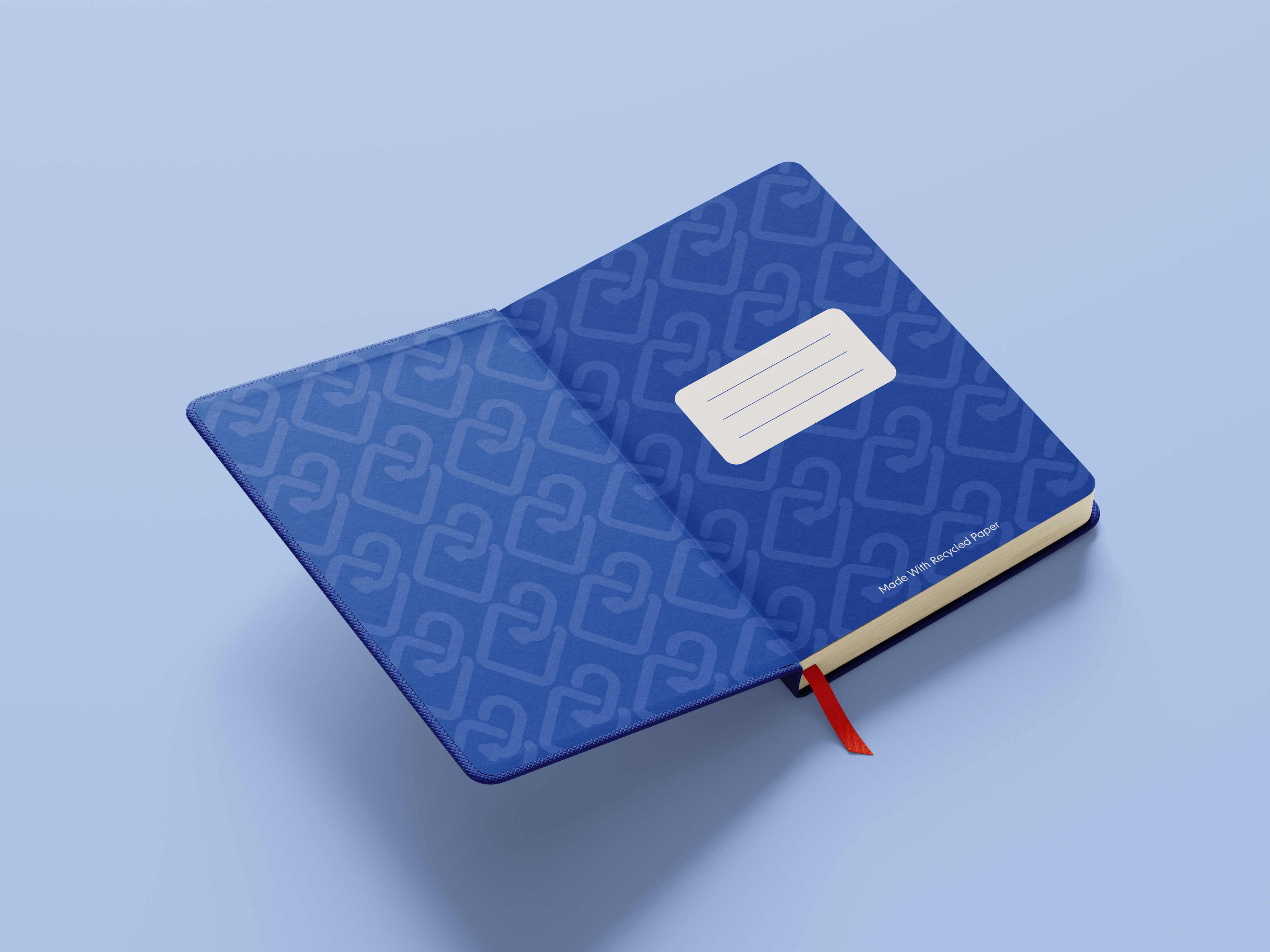 Inside of the notebook with the Connection logo pattern