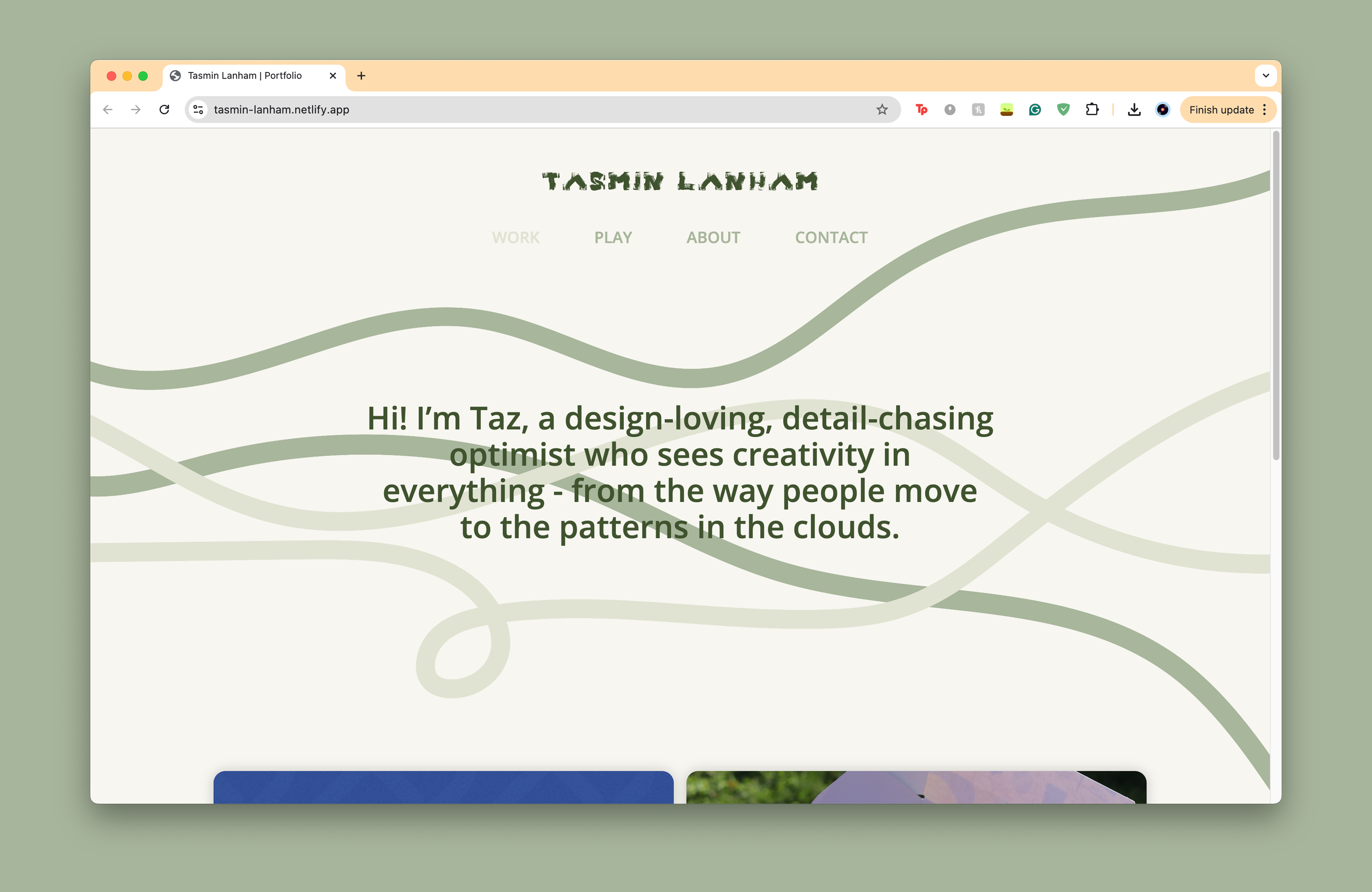 My website in Chrome