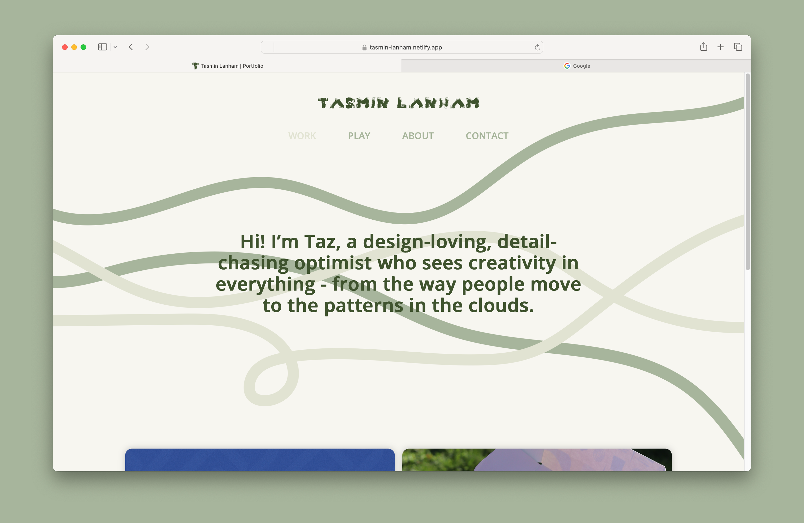 My website in Safari